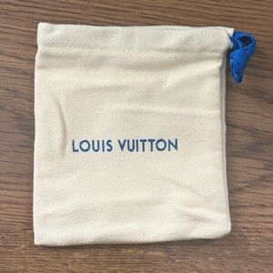 Louis Vuitton small Beige dustbag with dark Blue drawstring